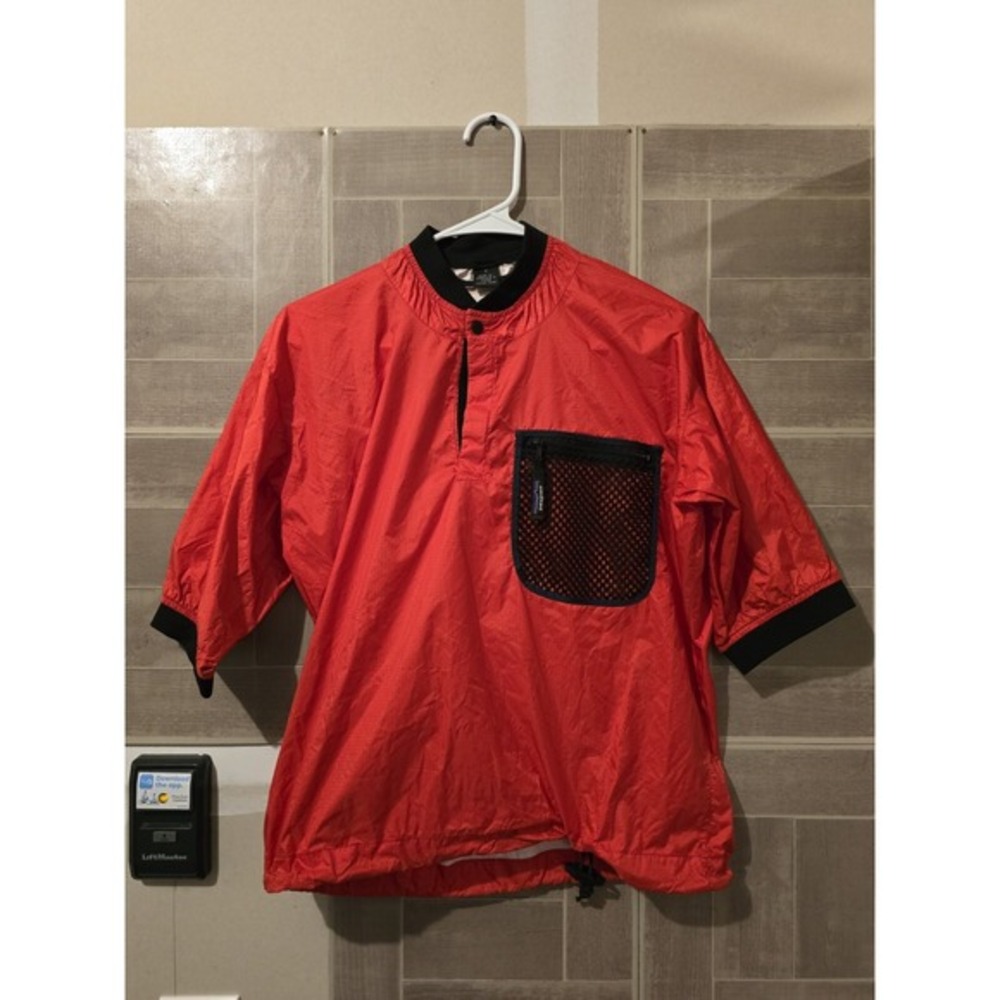Patagonia Vtg Rain Jacket Cycling Nylon Windbreaker Womens Small Red Coat